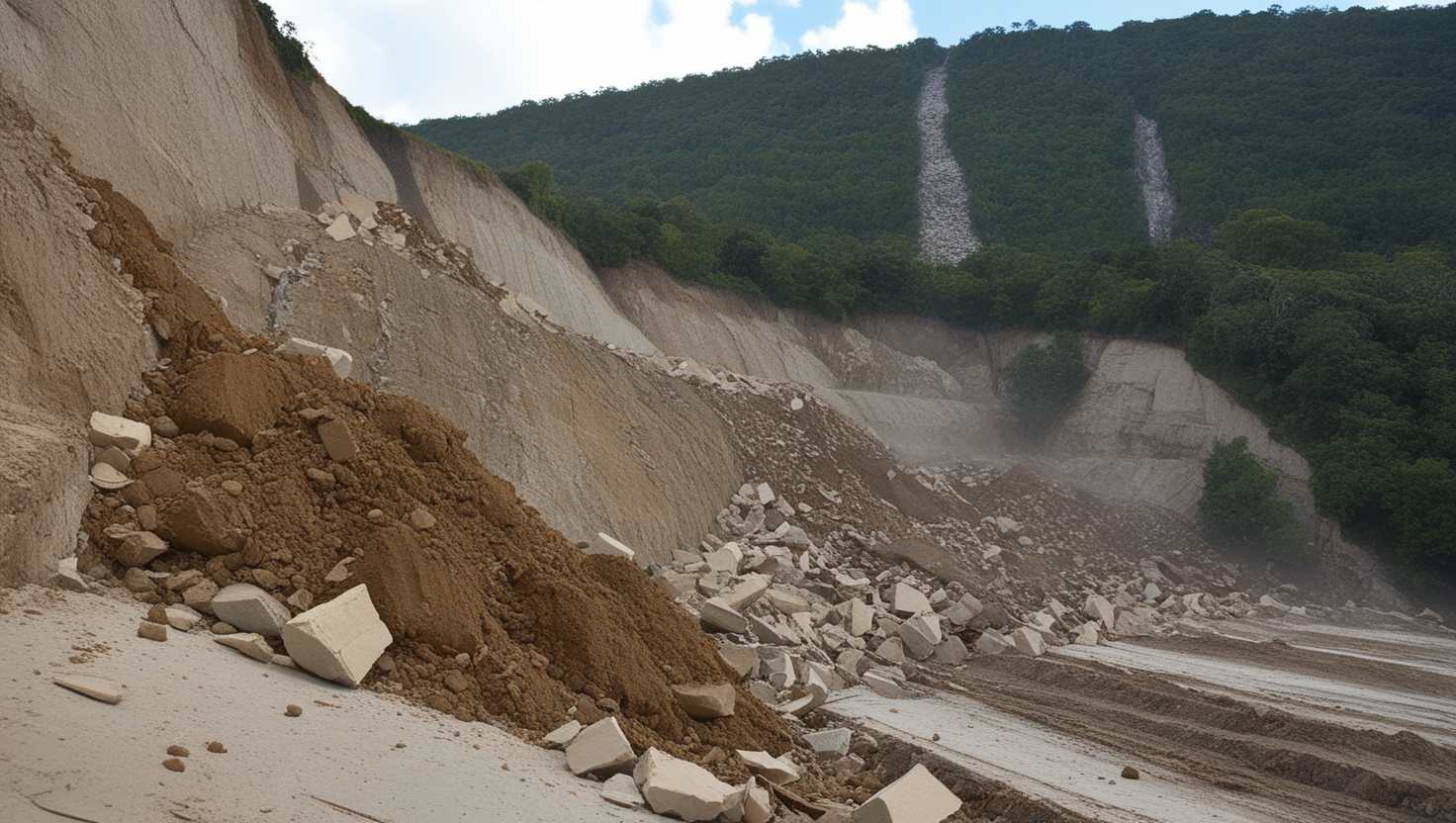 landslides caused by earthquakes.