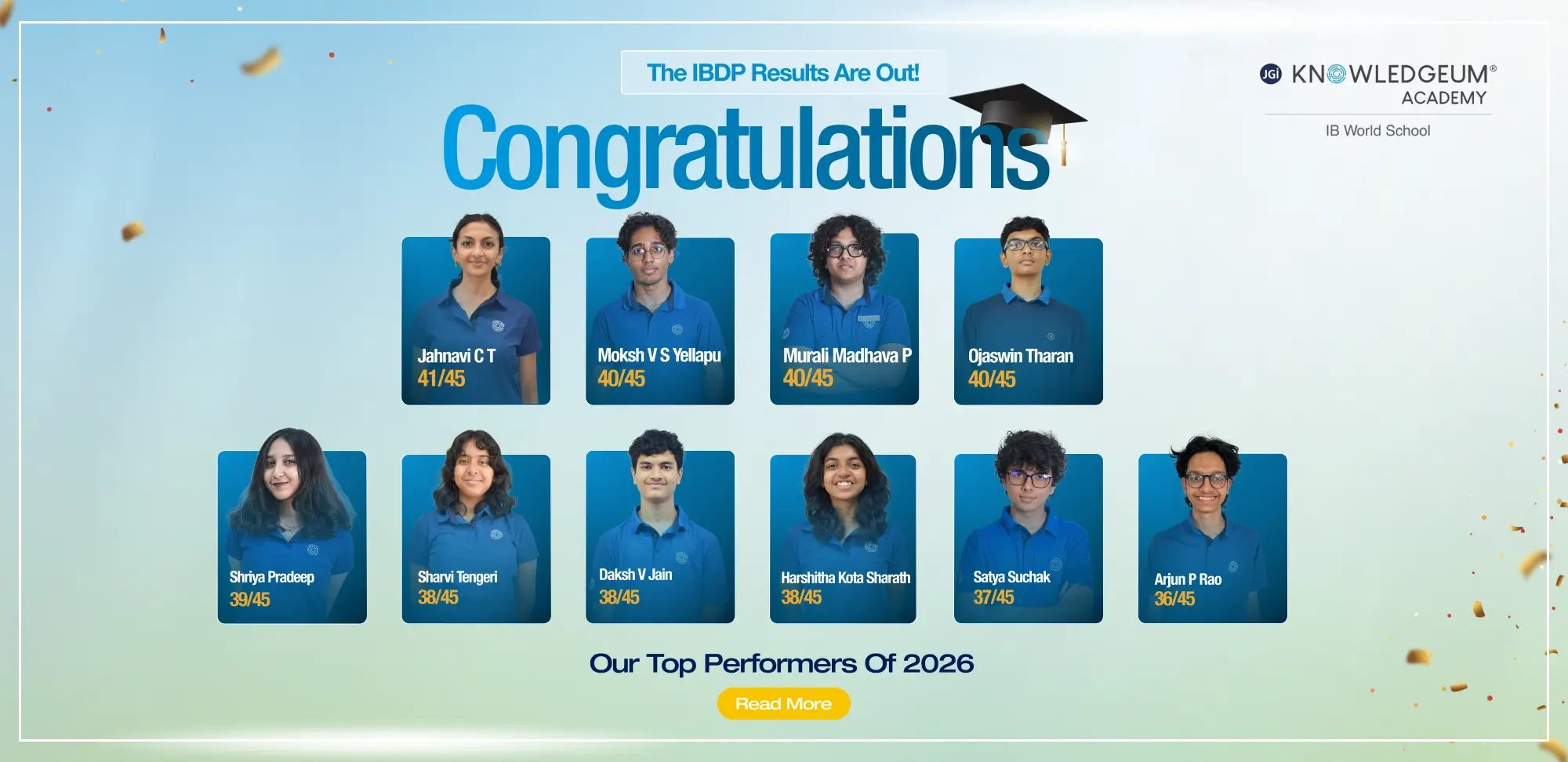 IBDP student with outstanding results at an IBDP school in Bangalore